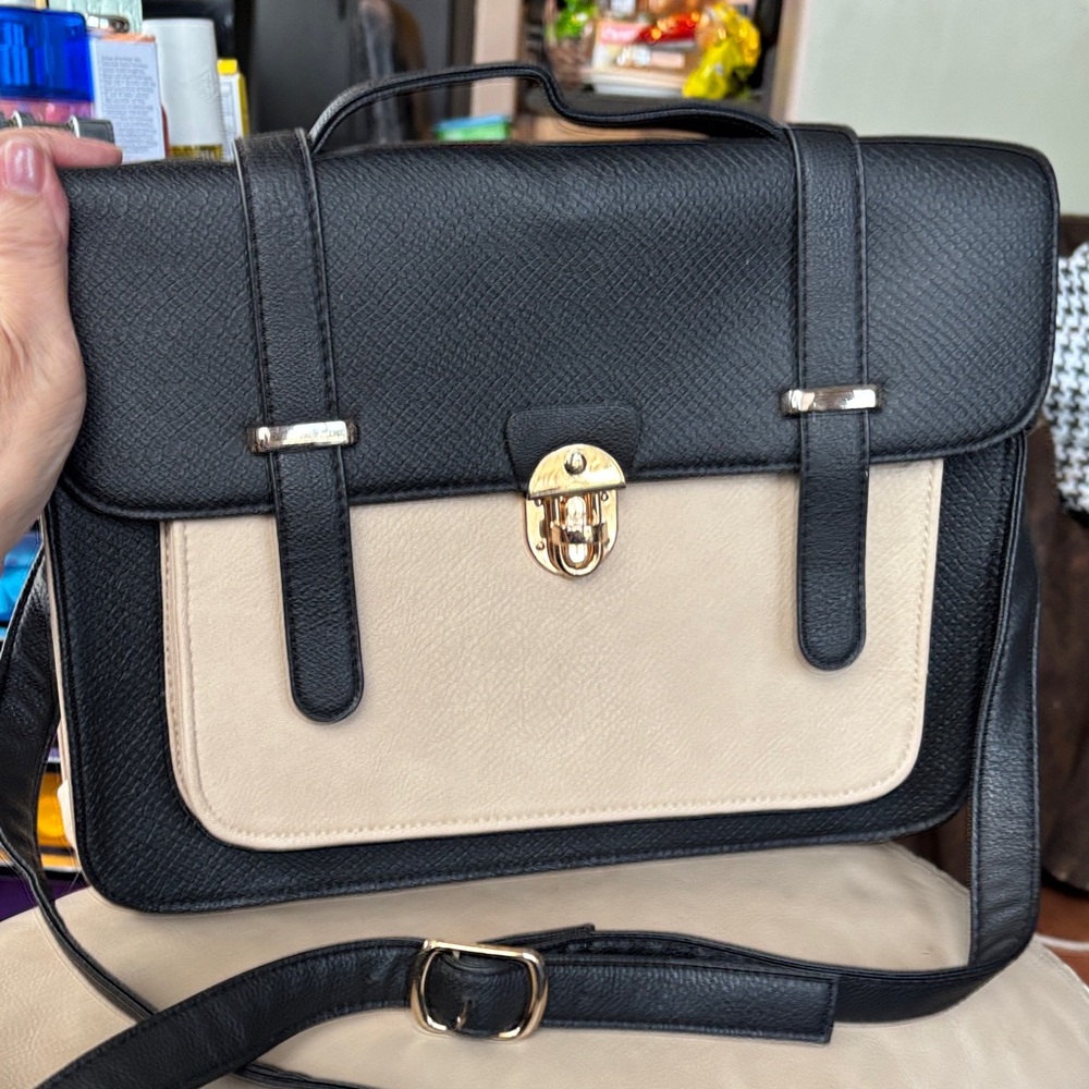 George Black and Cream Laptop Bag 13"x10"